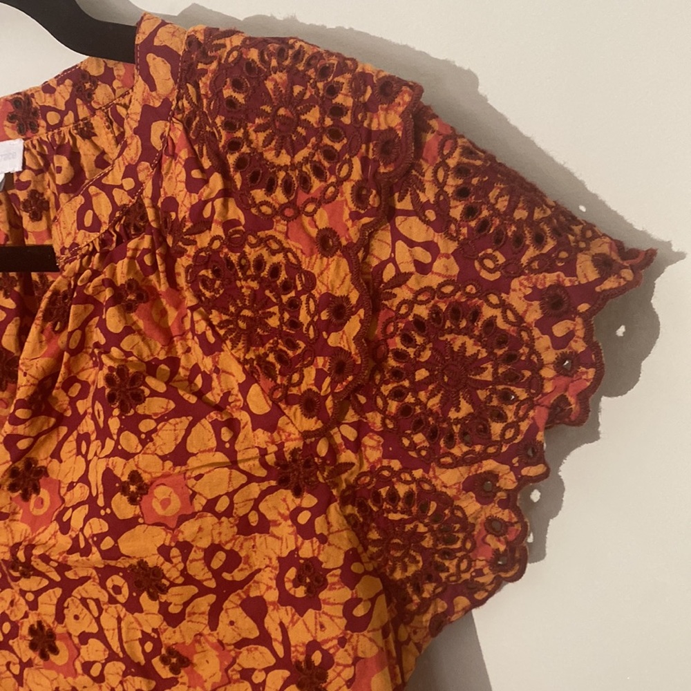 Jennifer & Grace Eyelet Embroidered Boho Short Sleeve Blouse - Picture 2 of 6